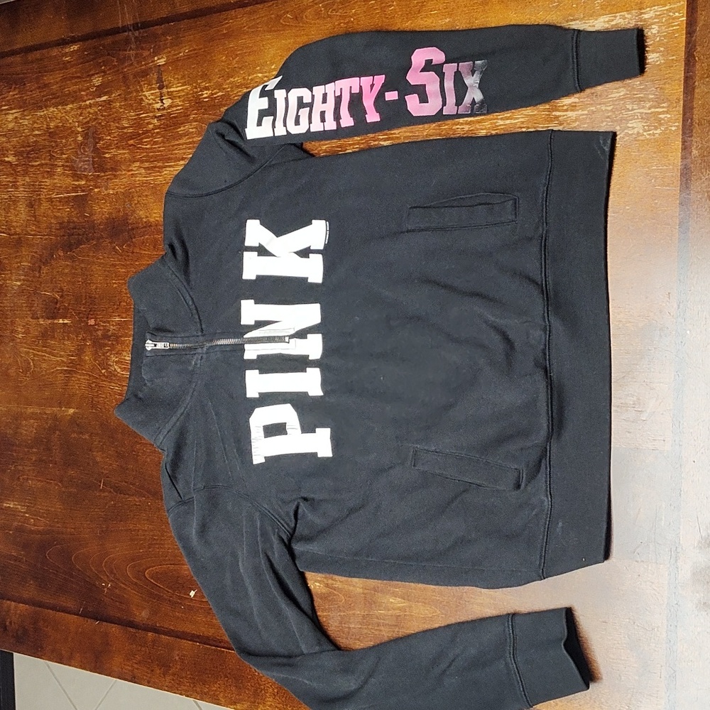 PINK 1/4 zip pullover sweatshirt size Small